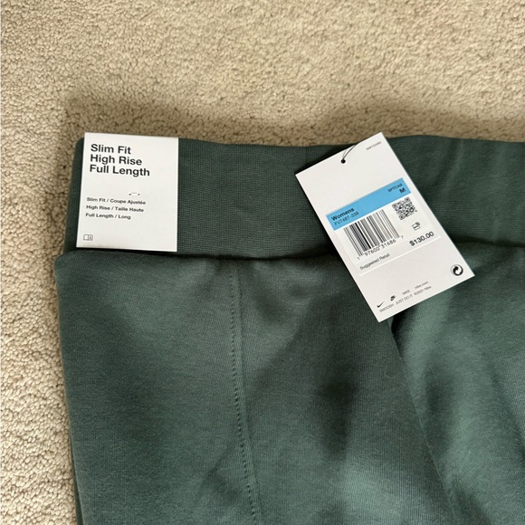 NWT Nike Green Flared Pants with Zipper Detail - Picture 2 of 2